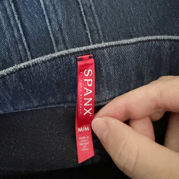 SPANX High Rise Jeanish Leggings Dark Denim Medium M - Picture 9 of 11